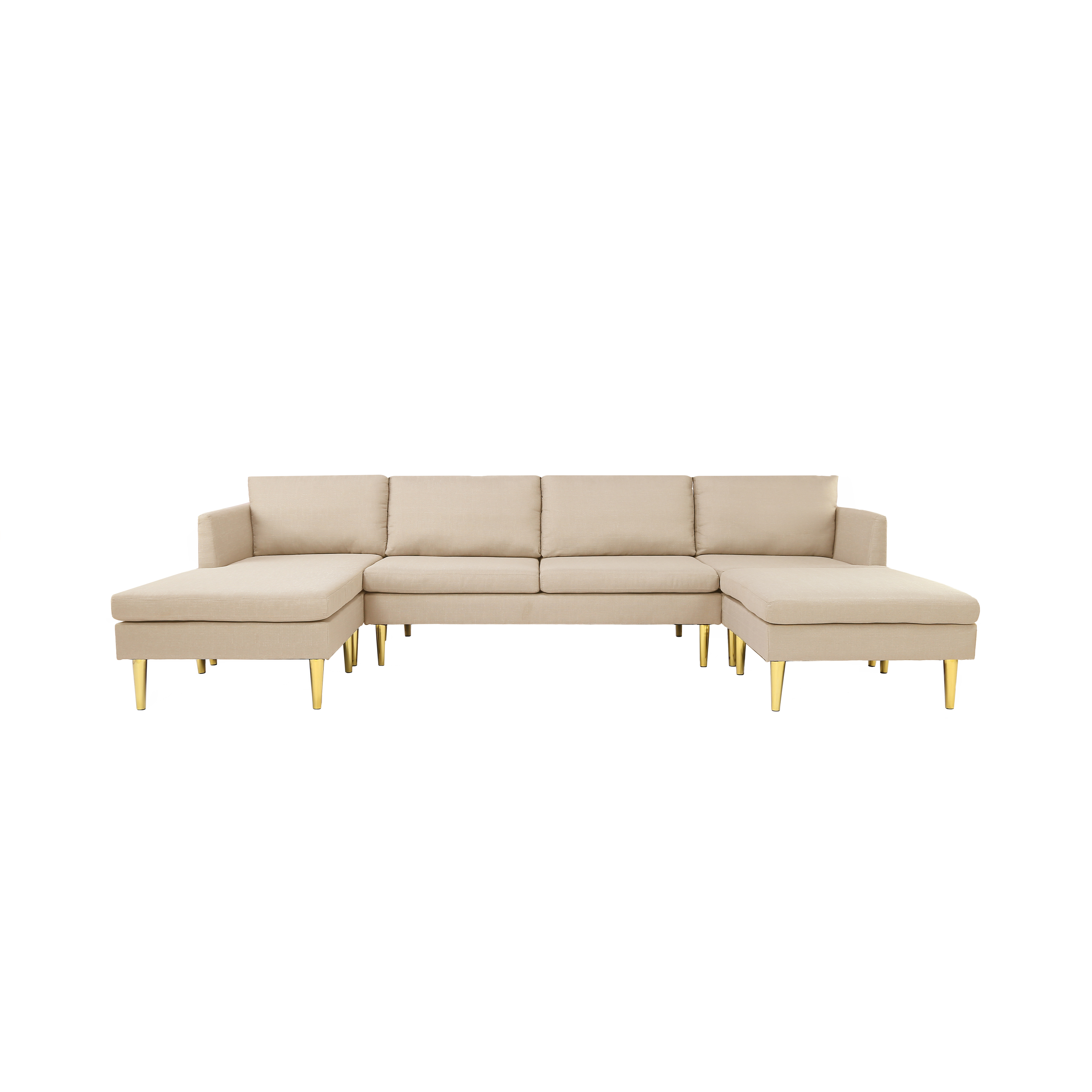 

New arrivals Living Room beige blue 72" SECTIONAL SOFA LEFT HAND FACING WITH 2 PILLOWS FABRIC