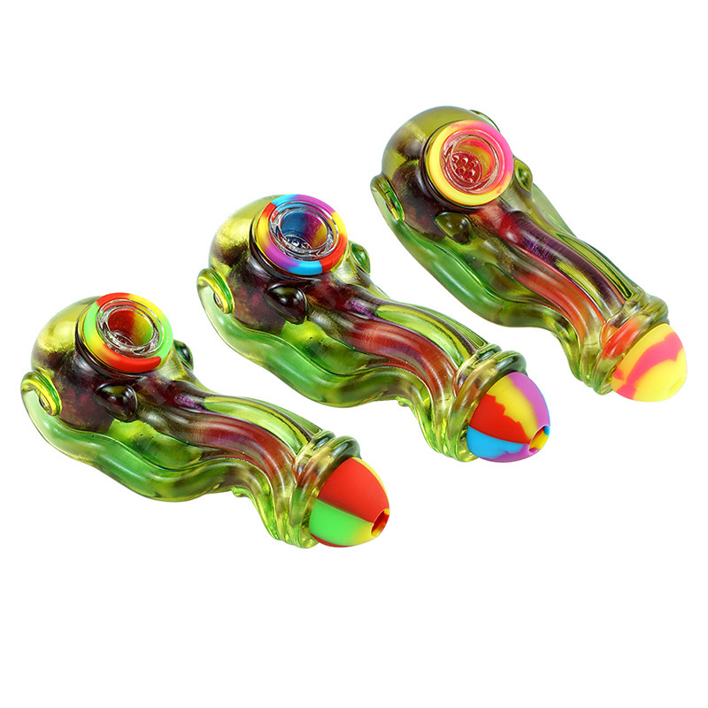 

4.9'' Creative resin pipe silicone pipes squid silica gel small tabacco tool