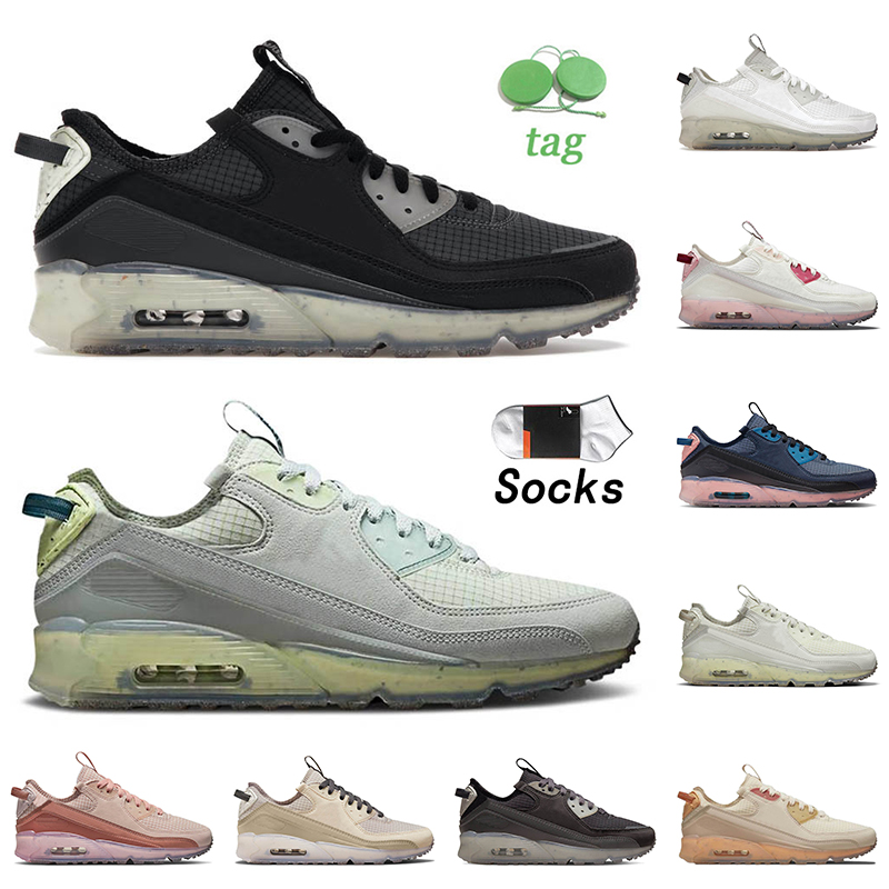 

Authentic 2022 Sports Running Shoes 90 Terrascape Mens Women Black Lime Ice Grey Haze Dark Teal Green Seafoam Sail Sea Glass Pomegranate Designer OG Sneakers 40-45, B10 sail sea glass 40-45