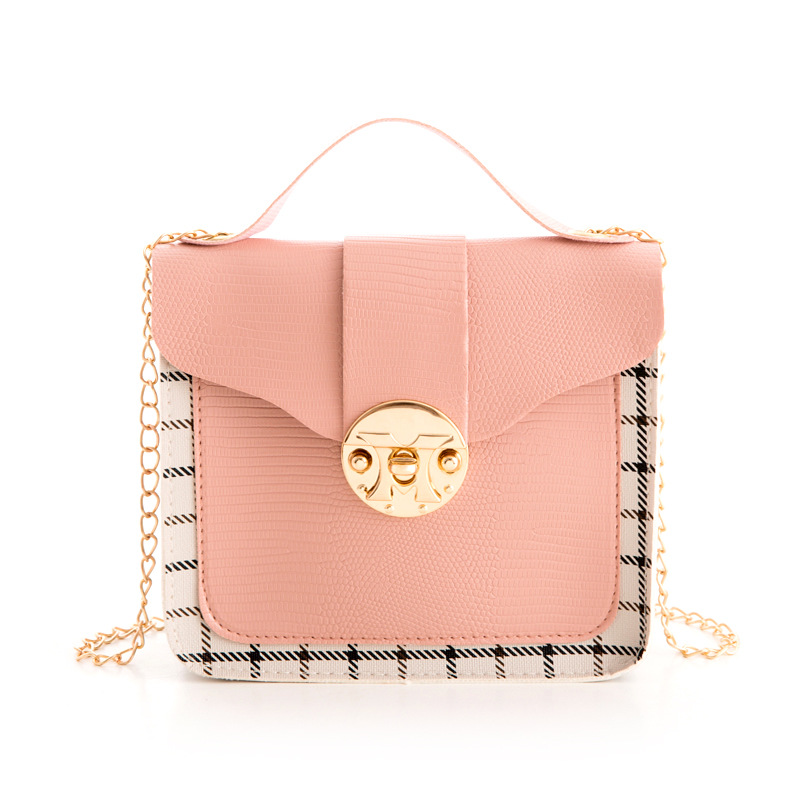 

Hand bag lady fashion single shoulder oblique cross Korean women's bag 411202261106, Pink