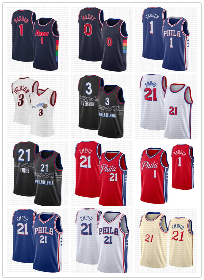 

2022 new top Basketball Jersey Joel 21 Embiid James 1 Harden Allen 3 Iverson Tyrese 0 Maxey City Julius 6 Erving Joel sixer Retro Sports Jerseys Shirt