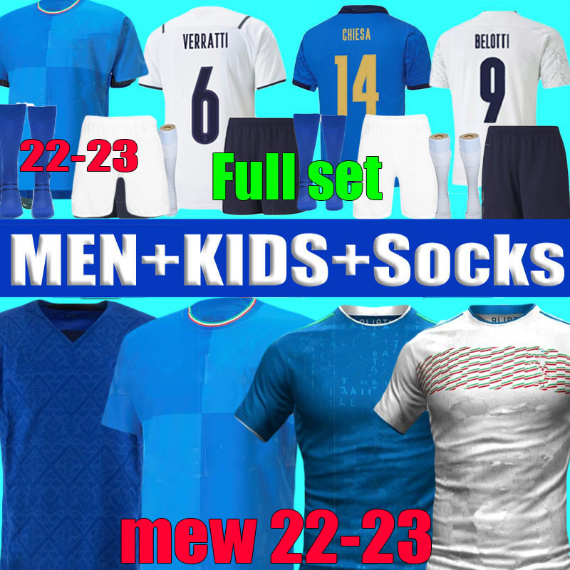 

2021 2022 20223 final soccer Jerseys men kids Sets 21 22 23 IMMOBILE BELOTTI JORGINHO INSIGNE VERRATTI CHIESA BARELLA BERARDI Italia FOOTBALL SHIRTS kit Sets, Fans commemorate jersey+patch