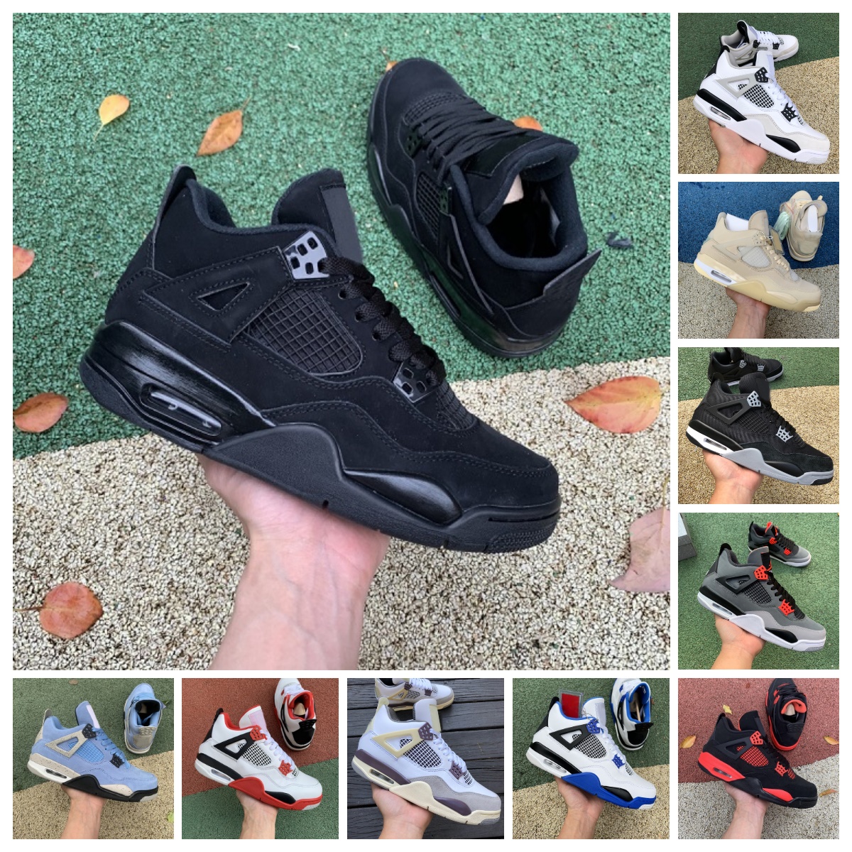 

Sail White Oreo 4 4s Basketball Shoes Zen Master Mens Womens Canvas Military Black Cat Taupe Haze Jumpman University Blue Bred Red Thunder Infrared Designer Sneakers, Bubble package bag
