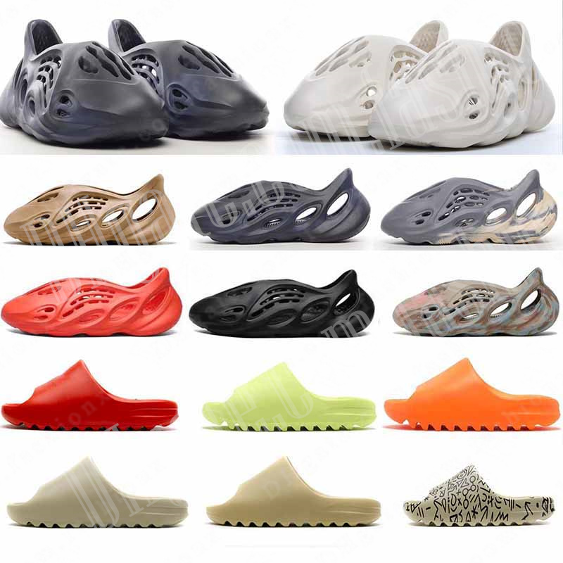 

2022 Designer Foam Runner slide Slipper MXT Moon Gray MX Cream Clay Stone Sage Men Women Slippers Shoes Ochre Vermillion Mineral Blue Triple Black Slides Sandals 36-45, Red