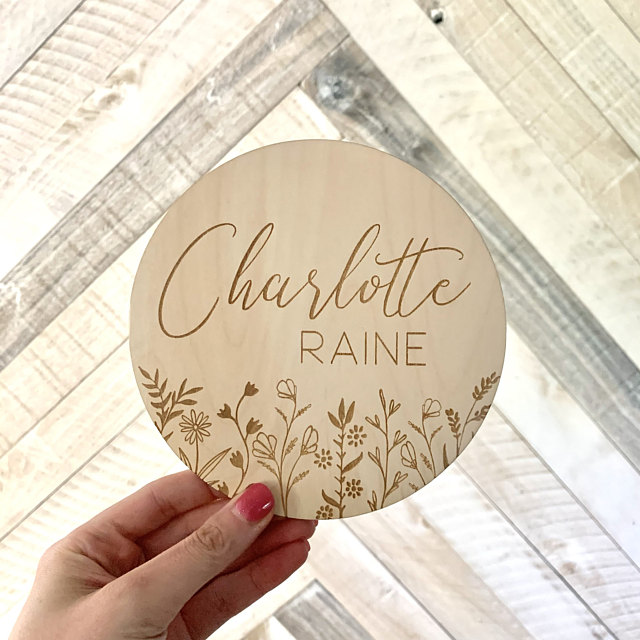 

Custom Wooden Floral Name Sign,party photo booth props, bedroom sign,Baby name gift,New Born Gift, As described