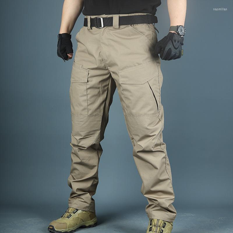 

Men' Pants Tactical Cargo Men Zipper Pocket Solid Trousers For Outdoor Military Clothing Straight TrousersMen' Naom22, Black