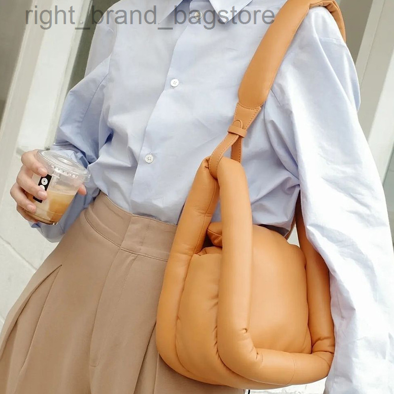 

Fashion Cotton Filling Handbags and Purses Designer Down Padded Women Shoulder Bag Brand Space Bags for Women Winter Square Tote W220813, Khaki