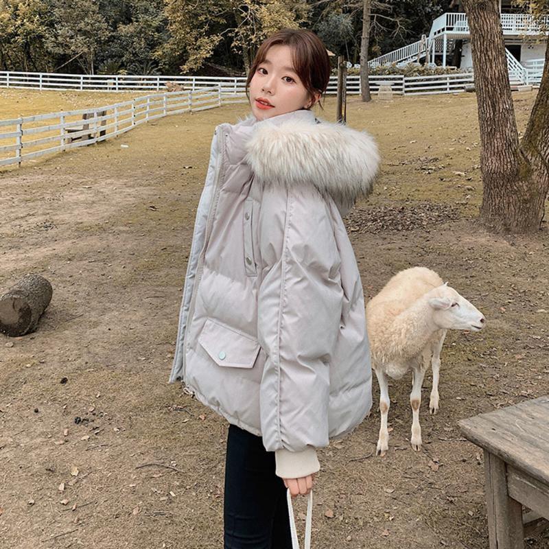 

Women's Down & Parkas 2022 Fur Collor Plus Size Padded Jacket Winter Shortloose Korean Style Kare22, Beige