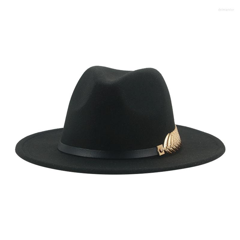 Bérets chapeau femmes Fedora chapeaux décontracté solide pour hommes ceinture Panama robe mariage formel hiver Sombreros De MujerBérets