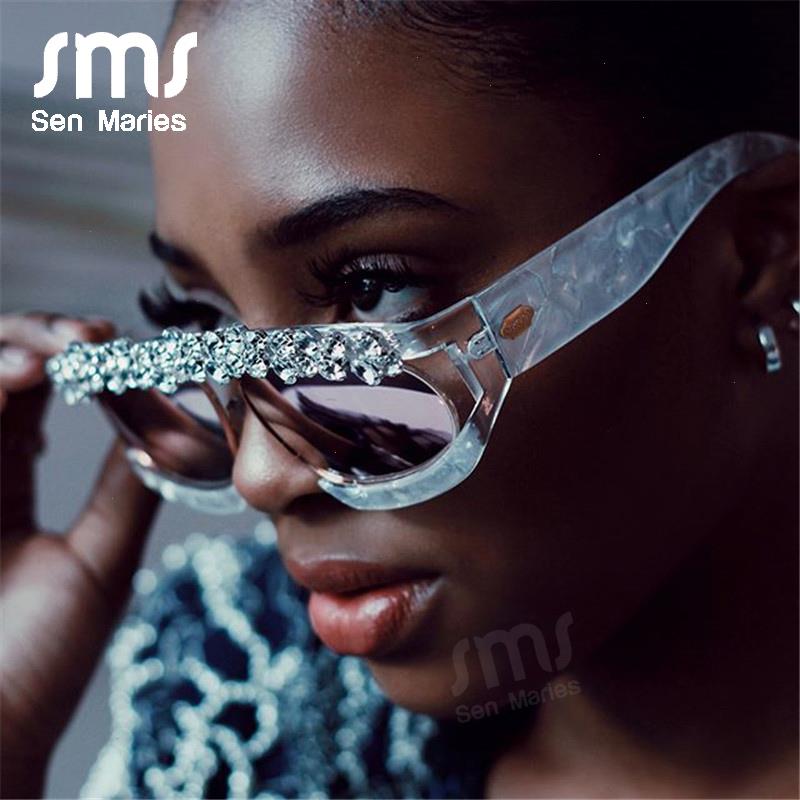 

Vintage Diamond Sunglasses Women Luxury Brand Mirror Rhinestone Men Fashion One Piece Square Eyeglasses Eyewear Uv400