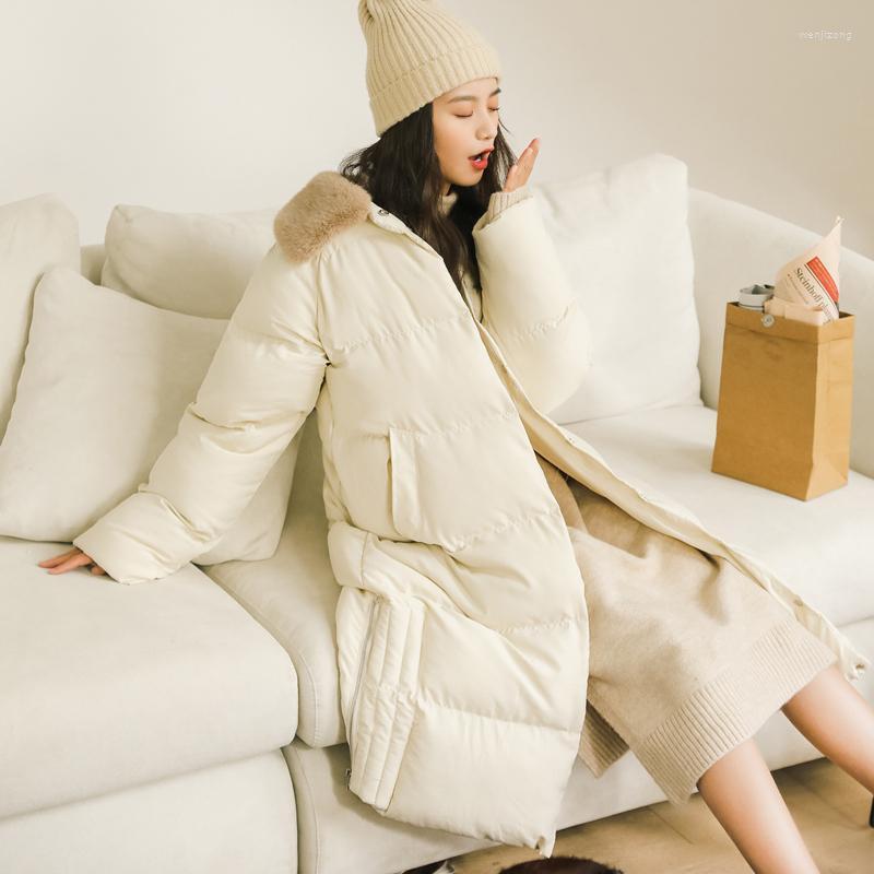

Women' Wool & Blends 2022 Warm Jacket Elegant Winter Loose Bread Oversize Tops Ladies Short Windproof Parkas Thick Outerwear Female, Beige