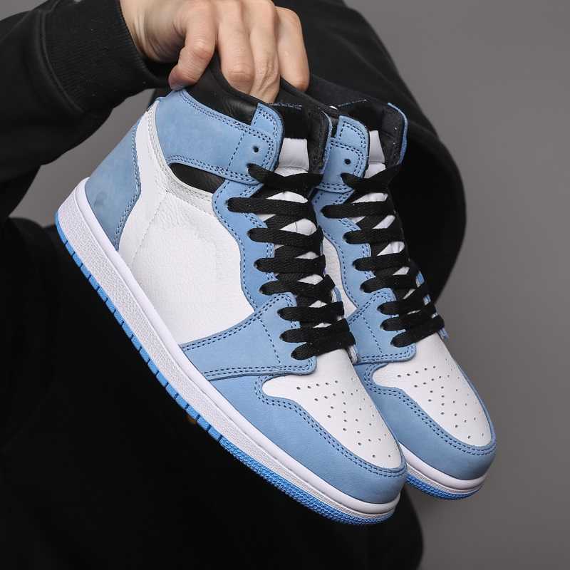 

2023 Women Men Large Size 36-48 Big Basketball Shoes 1 Bred Patent 1s White University Blue Satin Black Toe Obsidian Banned DARK MOCHA, Color-10