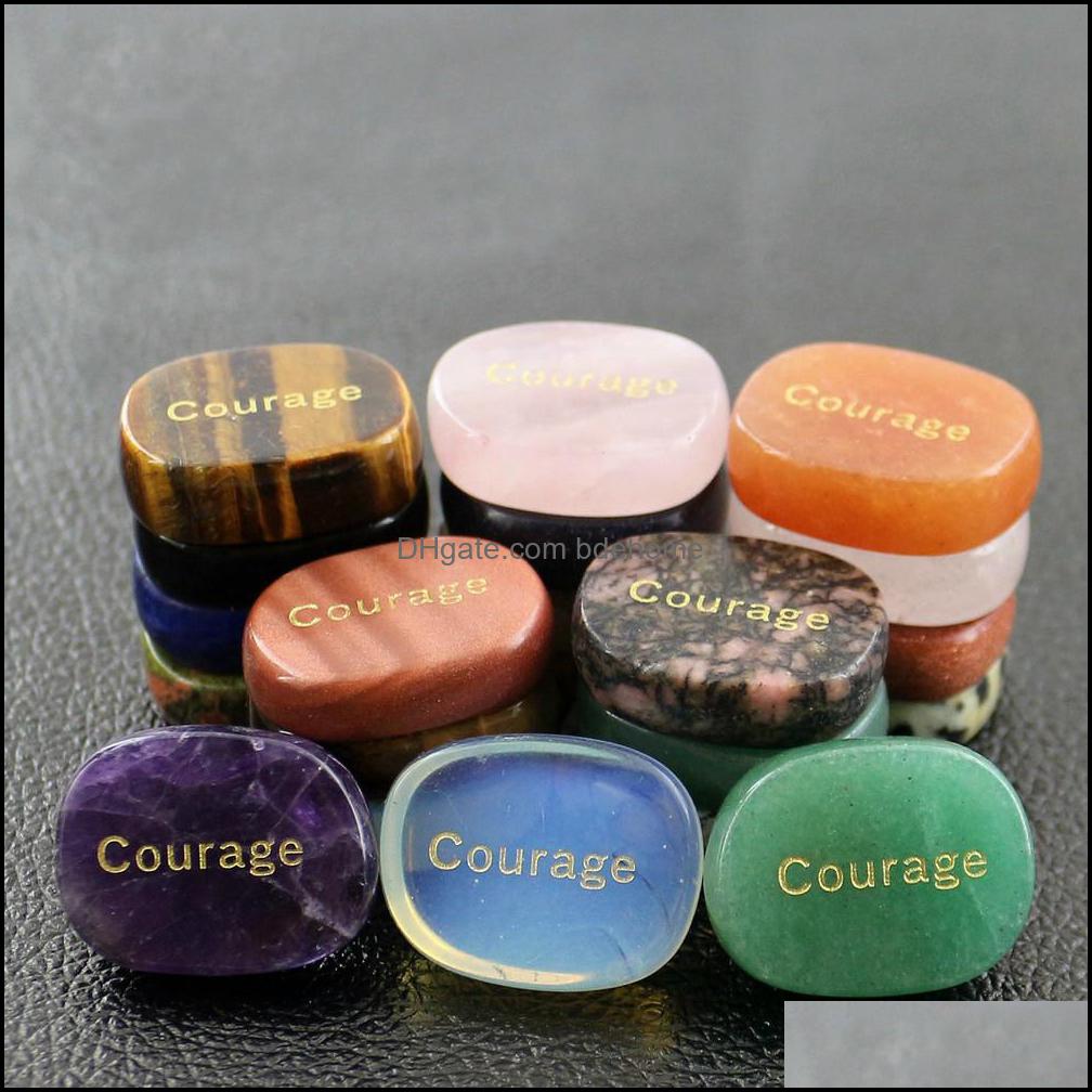 

Stone Healing Crystal Reiki Courage Symbol Natural Oval Piece Decoration Aura Guardian Pendum Artware Charm Di Bdehome Dhxd4