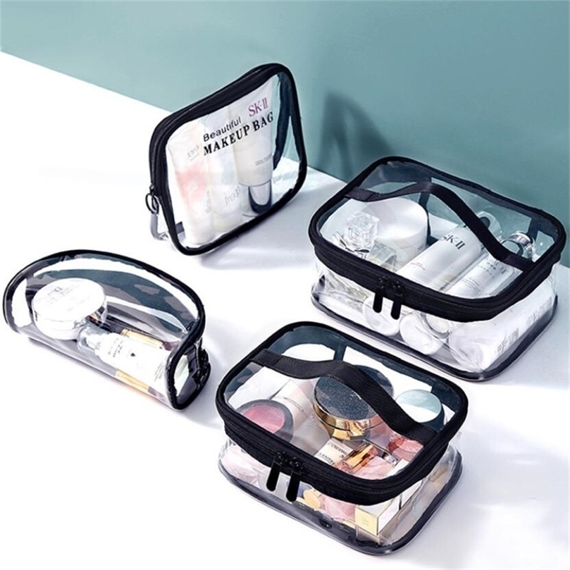 

Waterproof Transparent PVC Bath Cosmetic Bag Women Make Up Case Travel Zipper Makeup Beauty Wash Organizer Toiletry Storage Kit 220616