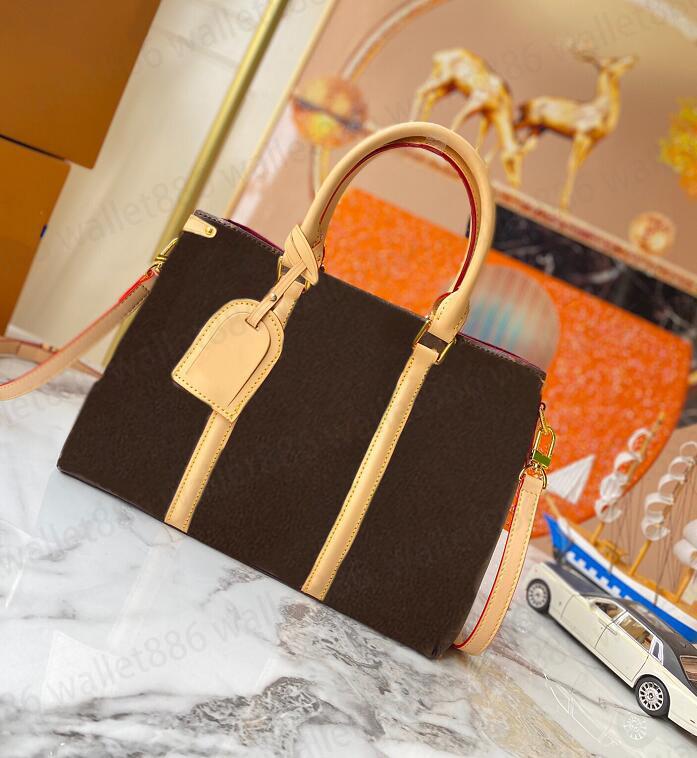 

Leather Bag SOUFFLOT Medium Tote Bags Cross Body Shoulder Totes Men Womens Classic Handbags Shopping Pocket Designers Open Handbag Purses, No bag