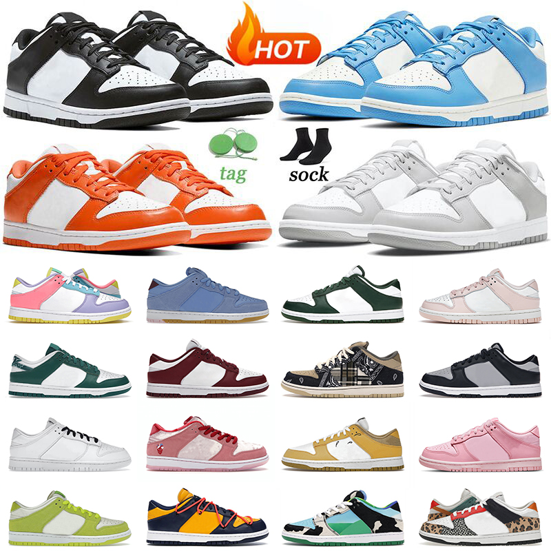 

Top Quality 2022 Authentic mens women casual shoes size 14 Black White Panda Low Dunks Unc Triple Pink Syracuse Off men sports trainers sneakers 36-48, A21 orange paisley 36-45