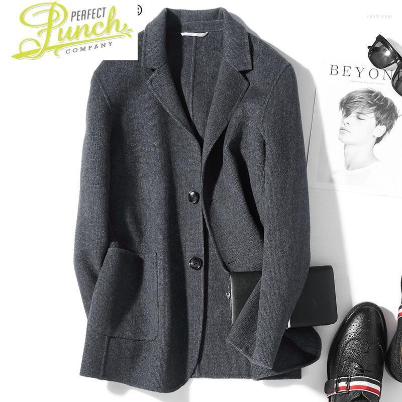 

Men's Wool & Blends Coat Korean Double-sided Woolen Jacket Overcoat Mens Coats And Jackets Gray D-12-00919-3 KJ3013 Kend22, Blue