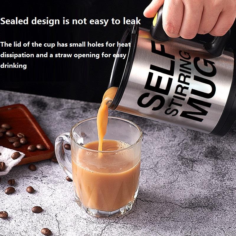 

Mugs Automatic Lazy Self Stirring Magnetic Mug Creative 304 Stainless Steel Coffee Milk Mixing Cup Blender Smart Mixer Thermal, Black