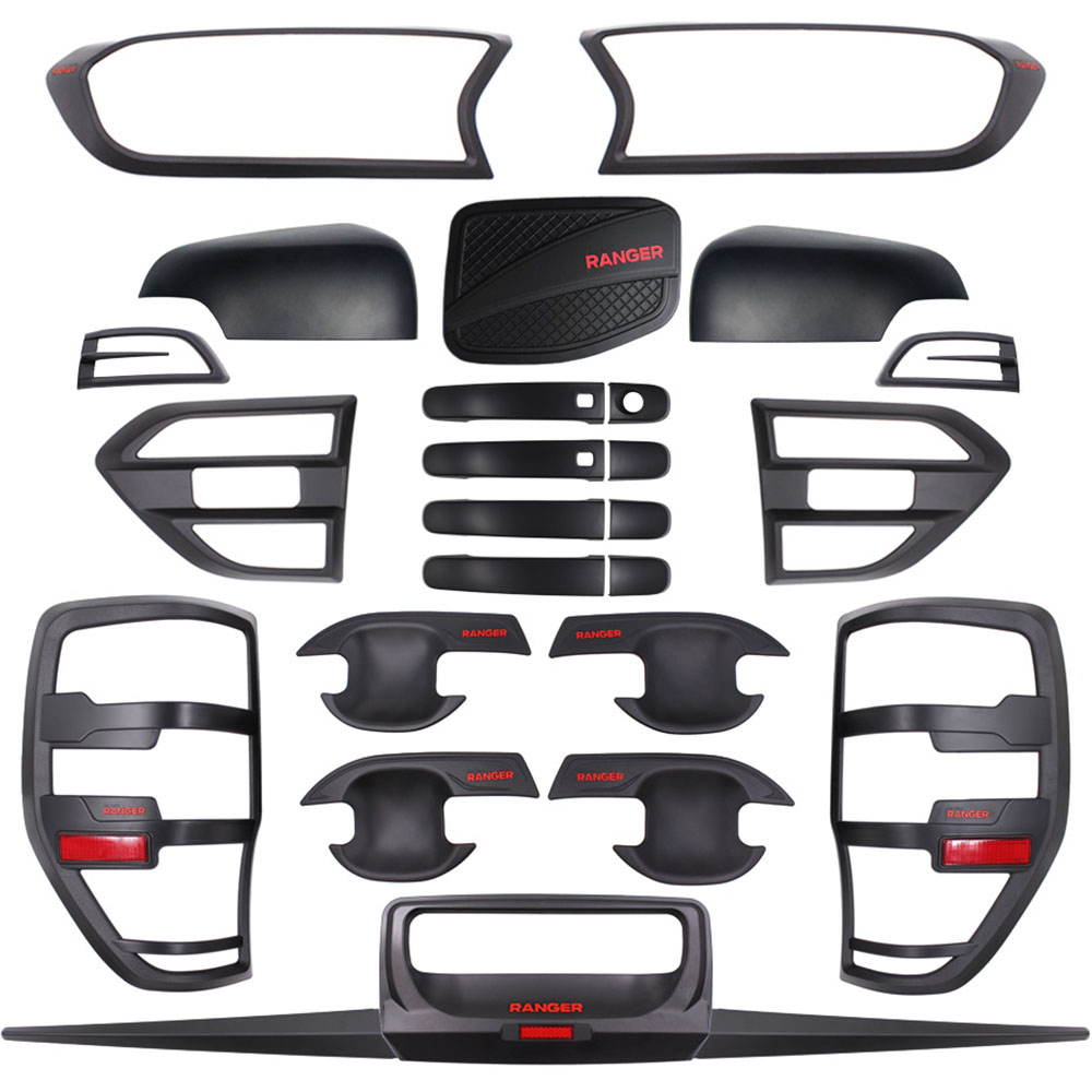 

For 2019 2020 2021 Ford Ranger T8 MK3 Body Kits Cover Tuning Car Accessories Matte black ABS Plastic Auto Styling Moulding Accessory
