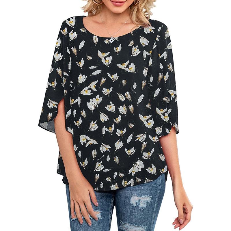 

Women's Blouses & Shirts Women V Neck T Shirt White Tee Summer Casual Scoop Loose Top Seven Points Long Black Sleeve WomenWomen's, Pink