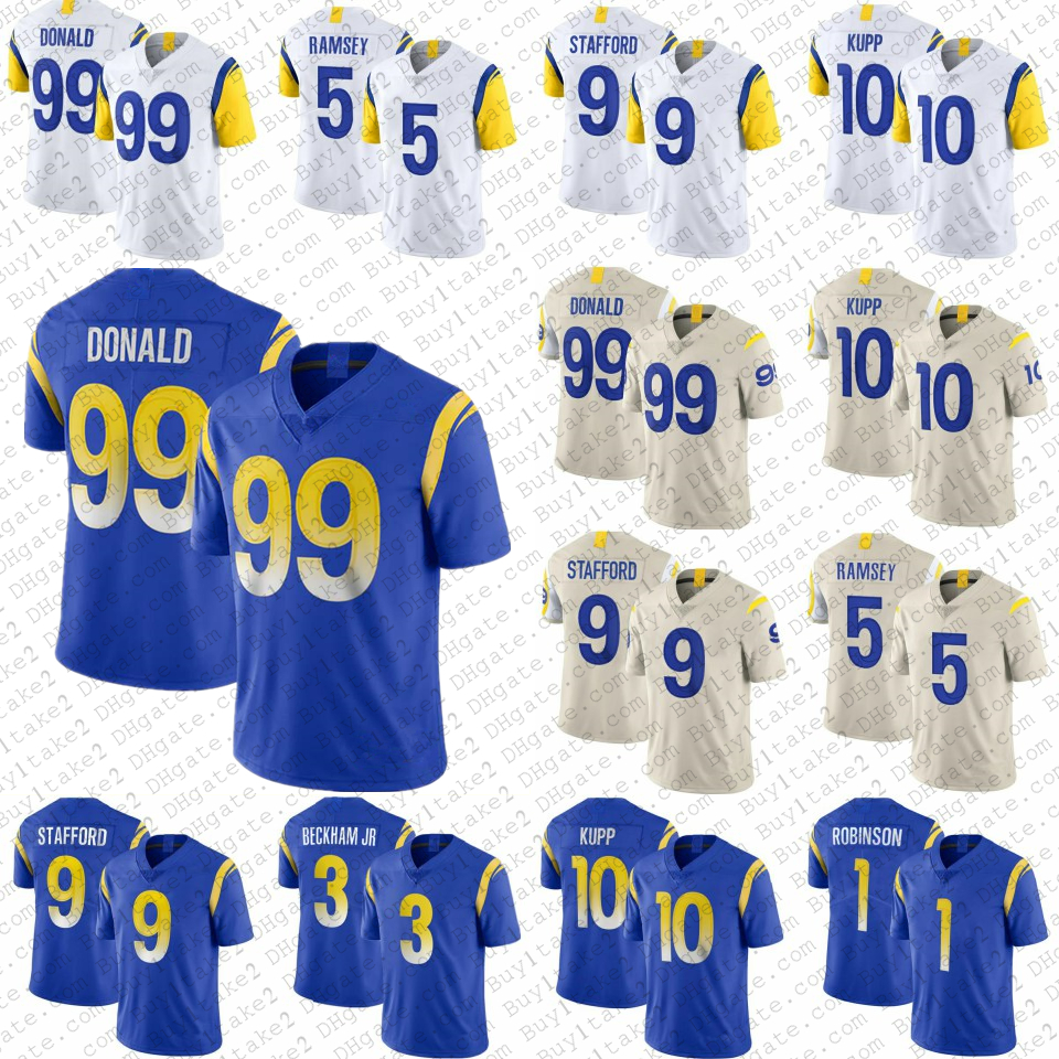 

9 Matthew Stafford 99 Aaron Donald 10 Cooper Kupp Football Jerseys 5 Jalen Ramsey 3 Cam Akers Von Miller Odell Beckham Jr. Bobby Wagner Allen Robinson Andrew Whitworth, Mens