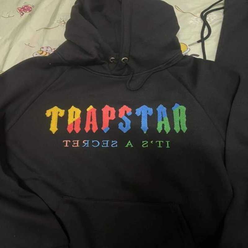 

2022 Sportswear Women Sport Sweatshirts Trapstar Decoding Hooded Sportswear-gray Revolution Medium Men' and Women' Suit Set, Black