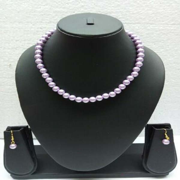 

Bollywood style jewelry faux pearl choker necklace set, Purple