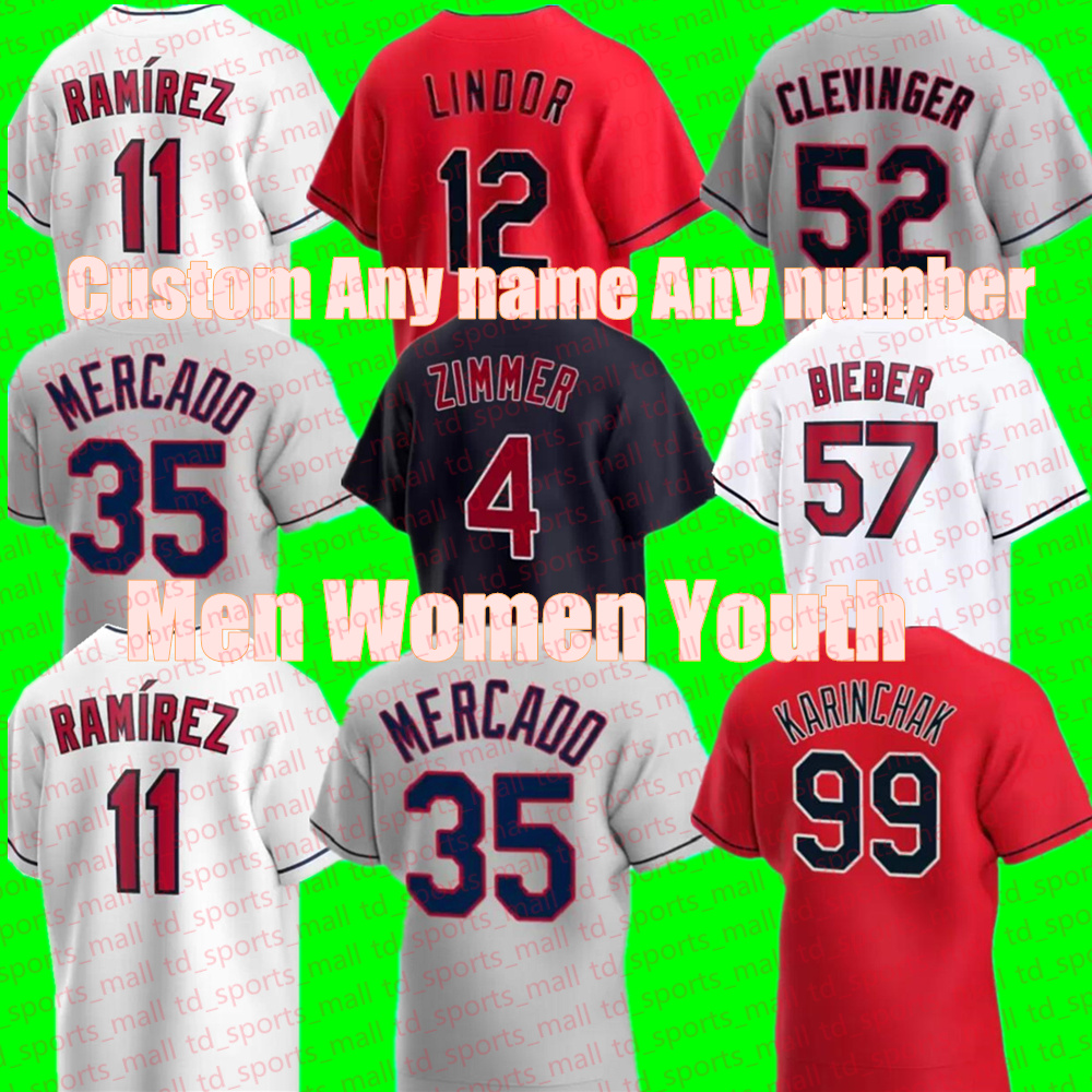 

New Men Women youth Jerseys FRANCISCO LINDOR JOSE RAMIREZ ROBERTO PEREZ SHANE BIEBER FRANMIL CLEVELAND REYES OSCAR INDIANS MERCADO CLEVINGER Baseball Jersey