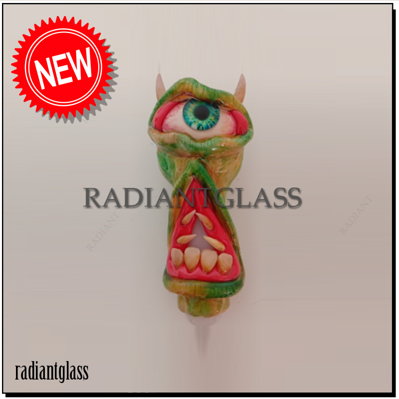 

4" Hand Glass Pipe 3D Mini Smoking Pipe Tobacco Pipes Spoon Cigarette Tubes Handmade