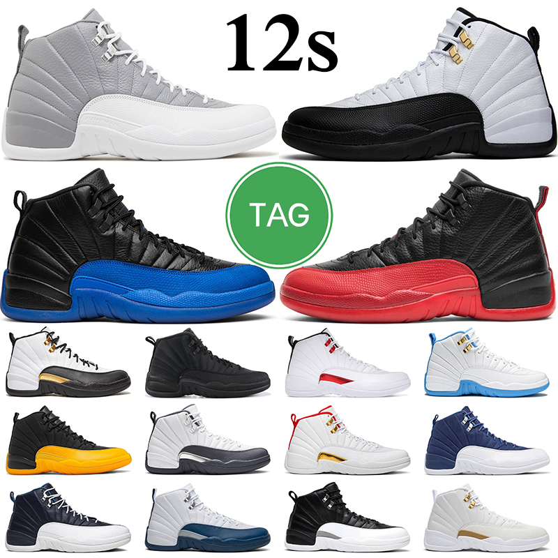

12s mens basketball shoes Stealth Taxi Flu Game Royal Jumpman 12 Gamma Blue Dark Concord University Gold Royalty mens trainer, # 12