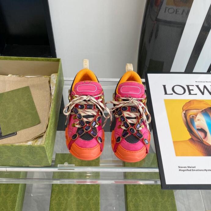 

Designer Flashtrek Sneakers Thick Bottom Casual Shoes Fashion Gem Chain Mesh Shoe Luxury Trainer Sneaker, Color 7