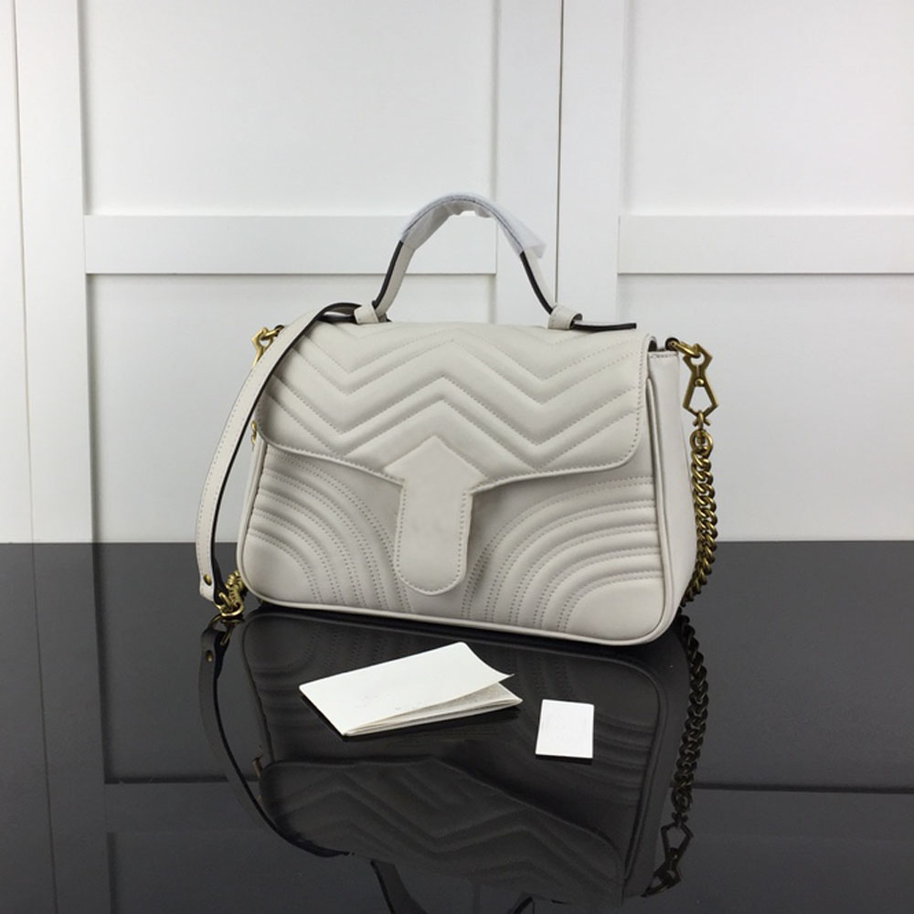 

Luxurys Women shoulder bags designers gg chain crossbody bag quilted leather handbags female famous designer purse Bag White Fashion heart V Wave Pattern