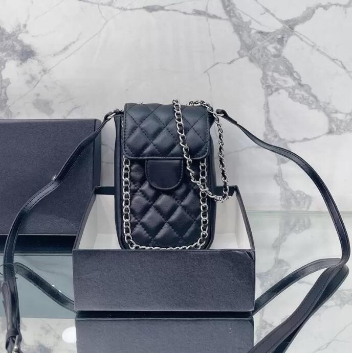 

TZ Women's Vinatge Classic Mini Flap Quilted Chain Around Bags Phone Holder Silver chain Shoulder Totes Real Leather Strap Crossbody Luxury Designer Handbag 18CM, Shipping