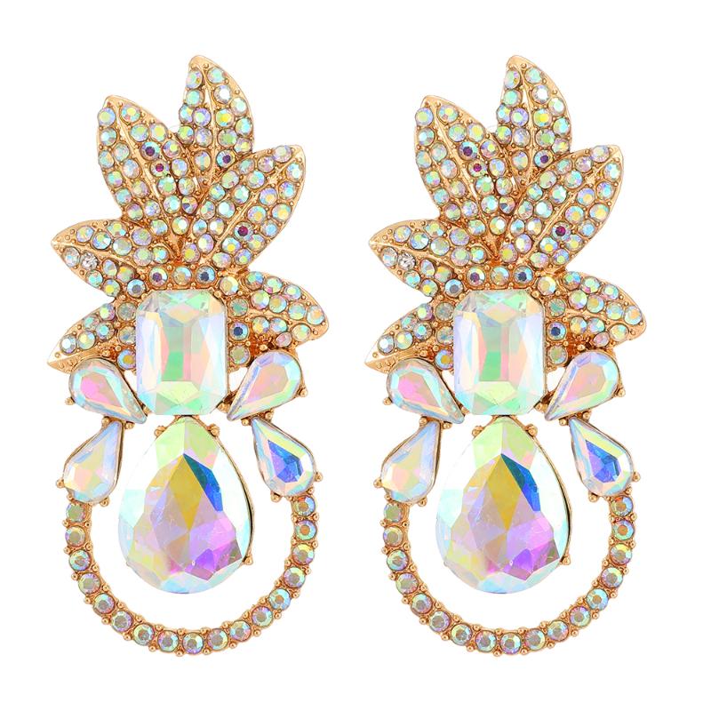 

Dangle & Chandelier Ztech Leaves Shape Big Crystal Earrings For Women Fashion Accessories Statement Bijoux High-Quality Ear Pendientes Oorbe