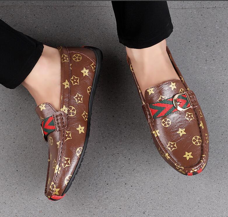 

Luxury New Mens Loafers Paris Genuine Leather Gommino Slip On Wedding Business Drive Dress Classics Shoes Size EU39-46, No shoes
