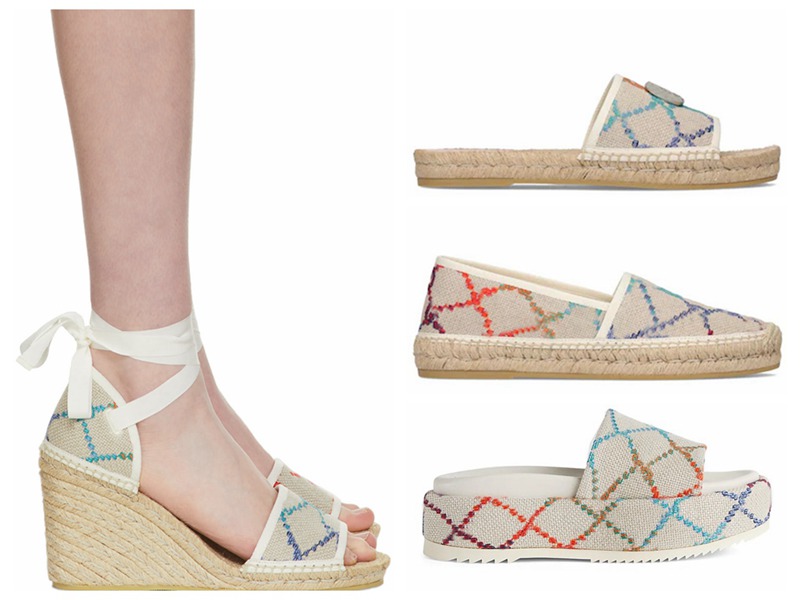 

jackdhstore 2022 womens white colorful platform slippers espadrille shoes 55mm Canvas covered platform sandals wedges with box and dust bags