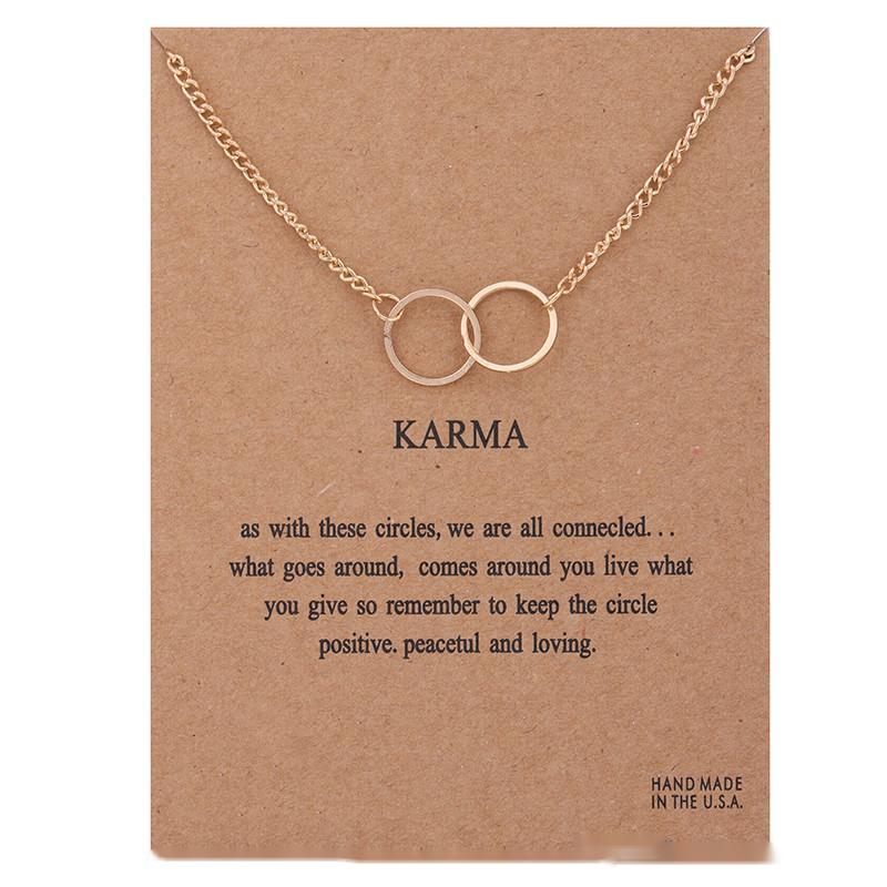 

twocircle pendant necklaces for women harmony interlocking circles necklace with message card fashion jewelry
