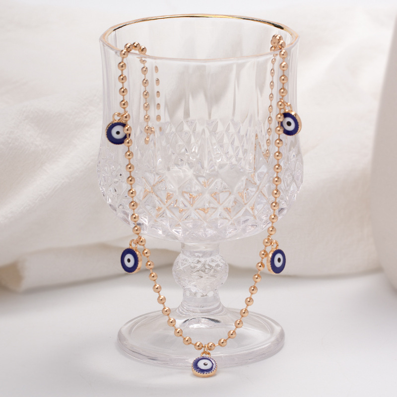 

S03071 Fashion Jewelry Turkish Evil Eye Necklace for Women Pendant Blue Eye Choker Necklaces