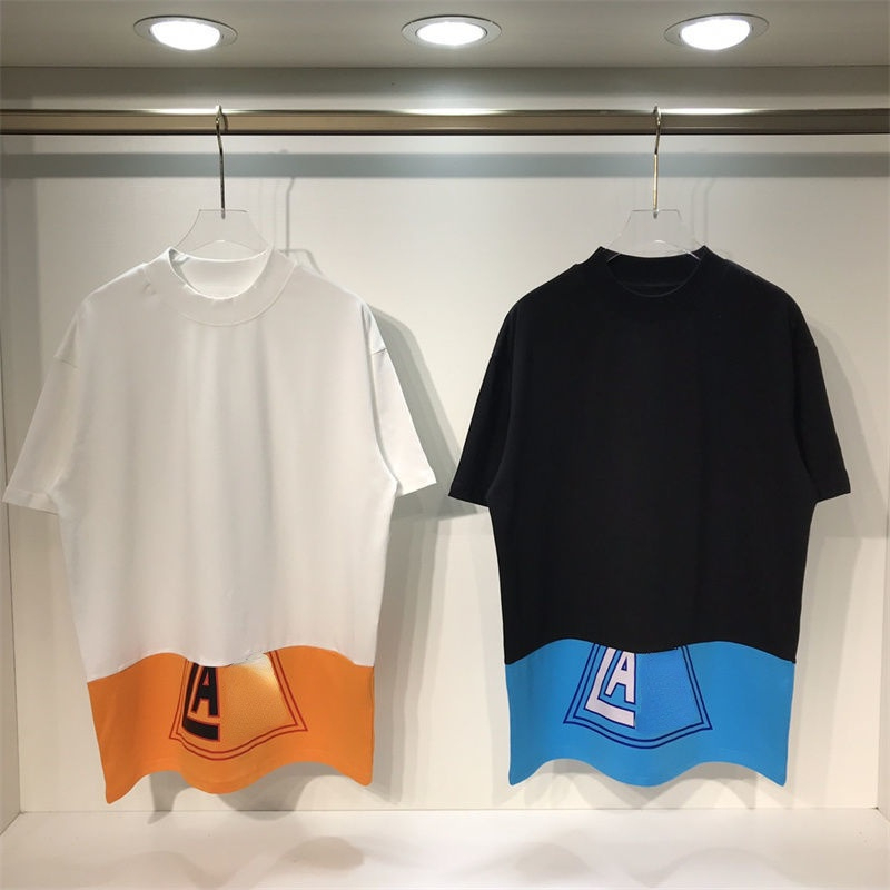 

Designer t Shirt Lanv Embroidered Short-sleeved T-shirt Fashion Loose Oversize Round Neck Sweatshirt Summer Cotton Top Men and Women Color, No.1-white