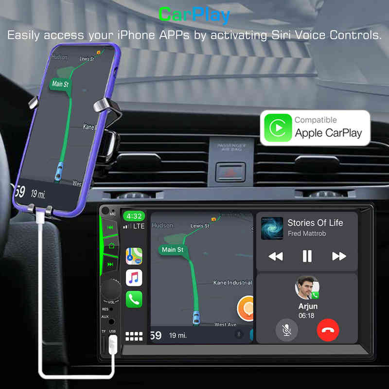 

Universal 2din Car Radio 7inch MP3 MP5 Player Touch Screen FM Bluetooth Carplay Android Auto For Nissan Toyota Car Stereo H220422