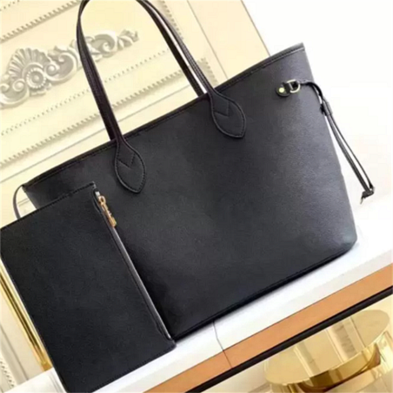 

New fashion women handbags ladies designer composite bags lady clutch bag shoulder tote female purse wallet 5A-High quality, Black