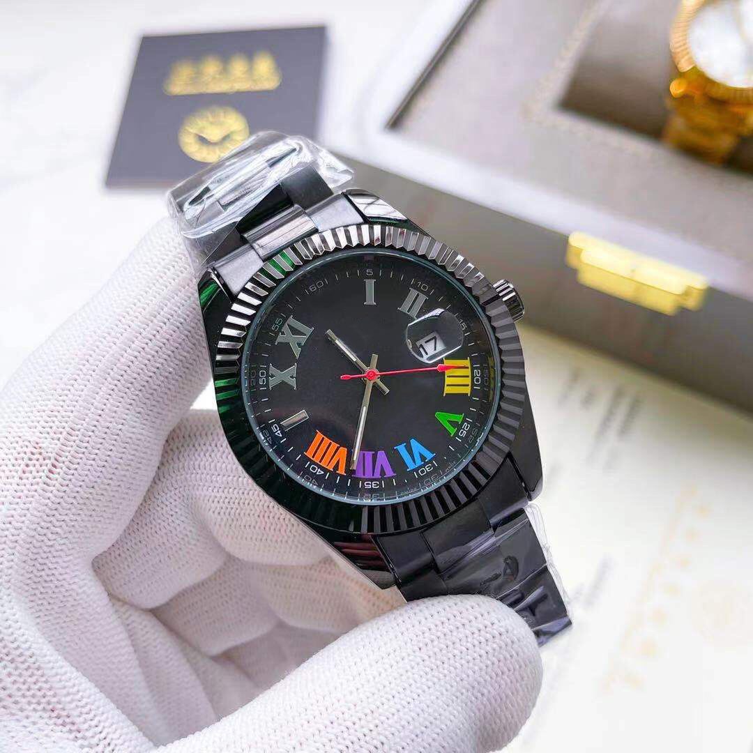 

SW Classic men's watch log quartz movement 40mm luminous waterproof sports designer watch ceramic Dial Stainless steel folding strap