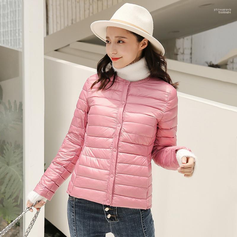 

Women' Down & Parkas 95% Duck Jacket Women Coat Ultra Light Outwear Button O-neck Overcoat Warm Portable Solid Winter Plus Size Jacket1 Phi, White