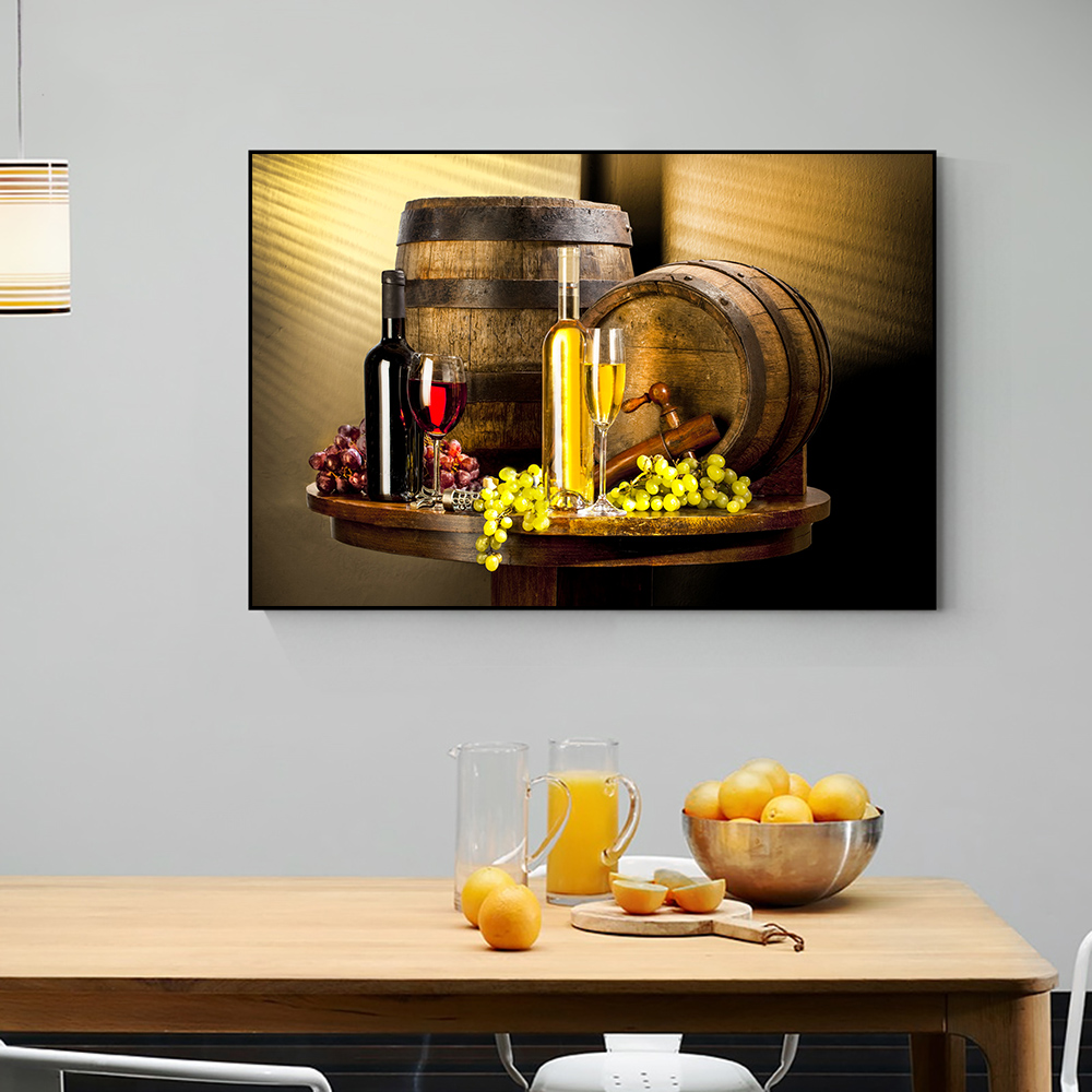 

Modern Canvas Wall Art Fruit Foods Posters Print Painting for Kitchen Home Decoration Grape Wine Wall Pictures For Dining Room