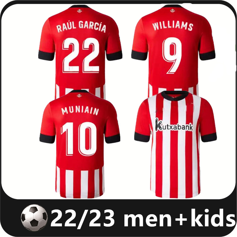 

22 23 Club Soccer Jerseys BERENGUER 2021 2022 MUNIAIN Athletic Bilbao WILLIAMS Football shirt RAUL GARCIA VILLALIBRE Men kids Jersey Sancet, 22/23 home
