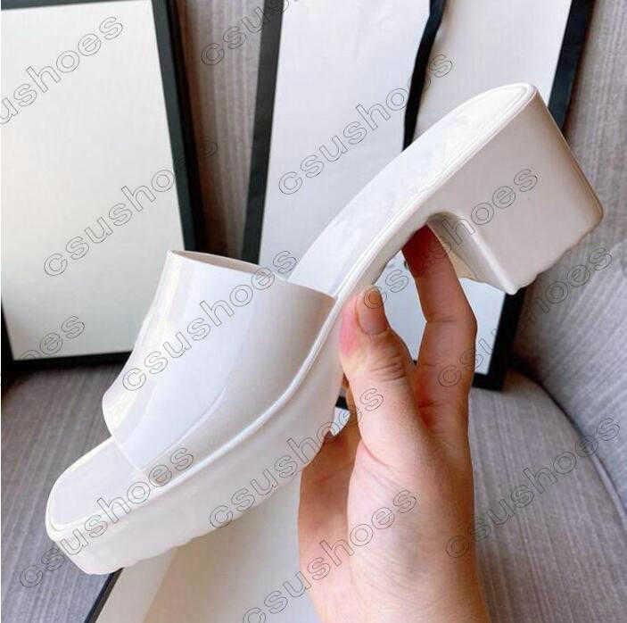 

Rubber Designer Thick Heel Height Square Toe Slippers Womens Sandals Summer Girls Beach sandal Slides Flip Flops Loafers Luxurys Designers