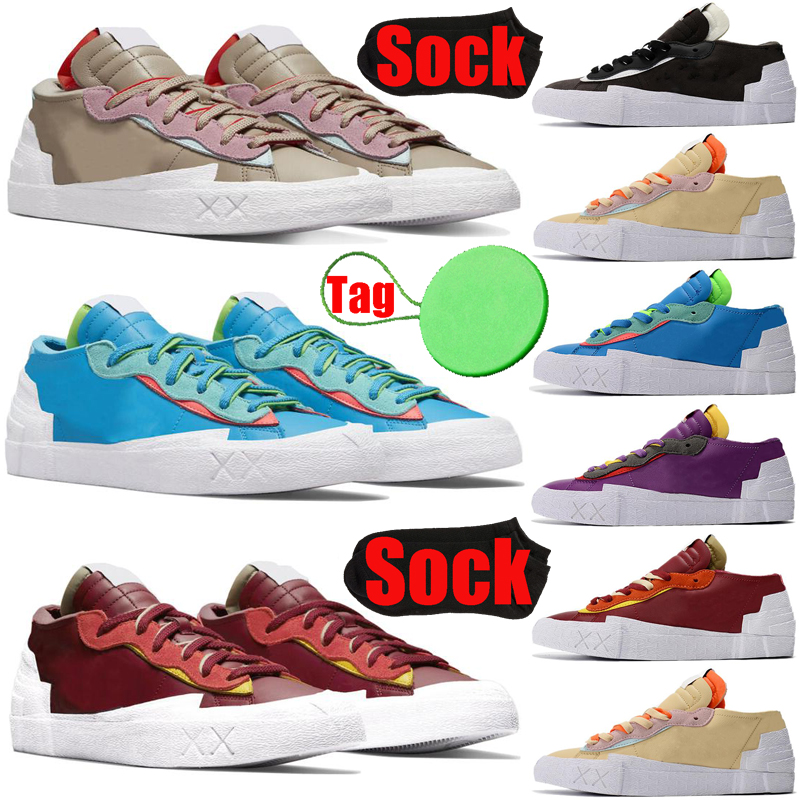 

Kaws Blazer Low mens womens running shoes Blazers Lows reed Team Red Neptune Blue Purple Dusk men women trainers sports sneakers runners size 36-45, #1 team red