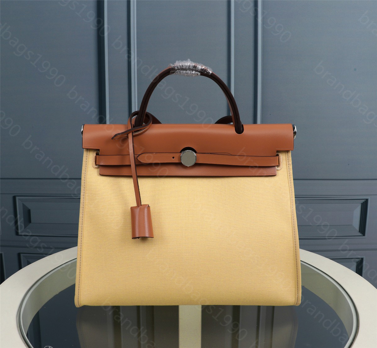 

NEW color 31cm Women Totes Fashion Bags Garden Shoulder bag Lady Cowhide Genuine leather And Canvas Party Handbag wholesale, Yellow