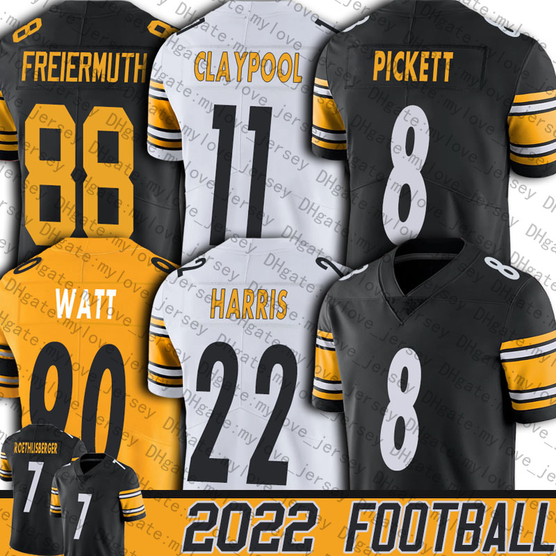 

8 Kenny Pickett Football Jersey TJ Watt Najee Harris Myles Jack Jerseys Diontae Johnson Chase Claypool George Pickens Pat Freiermuth Polamalu Ben Roethlisberger, Man custom jersey (gr)