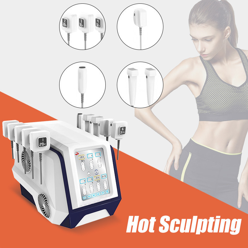 Portable 10 Handles Monopolar RF Radio Frequency Hot Sculpting Slimming Machine for Face Double Chin and Body Sculpting Fat Reduction